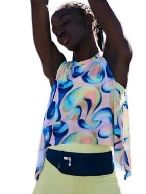 NWT Free People Tempo Sleeveless Swirl Print Tank Top - Multicolor Sz XL